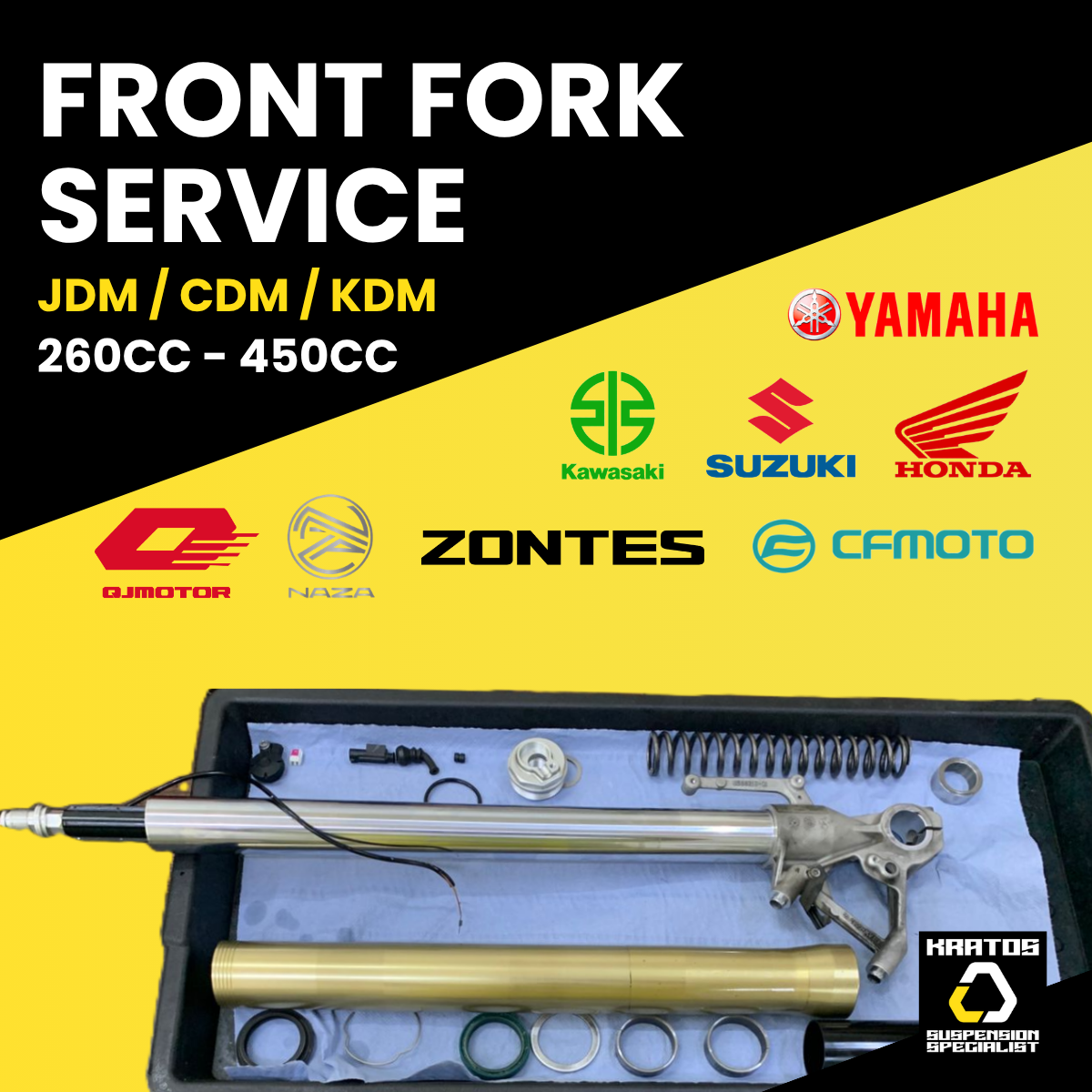 260cc-450cc Front Fork Service (JDM/CDM/KDM)