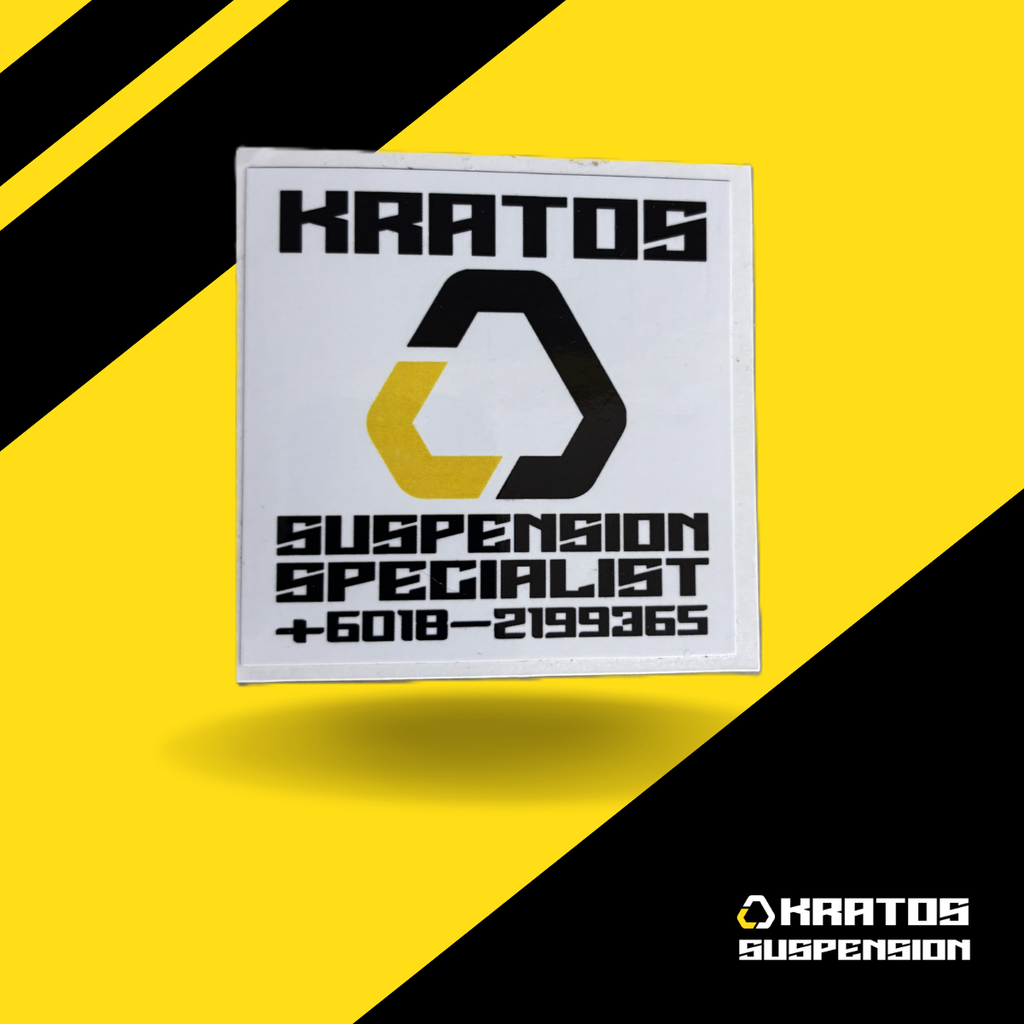 Kratos Suspension Stickers - White (6x6cm)